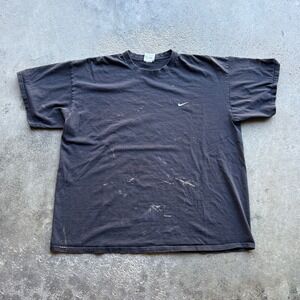 Vintage Nike T-Shirt Mens XXL Black Embroidered Swoosh Logo Made‎ in Mexico